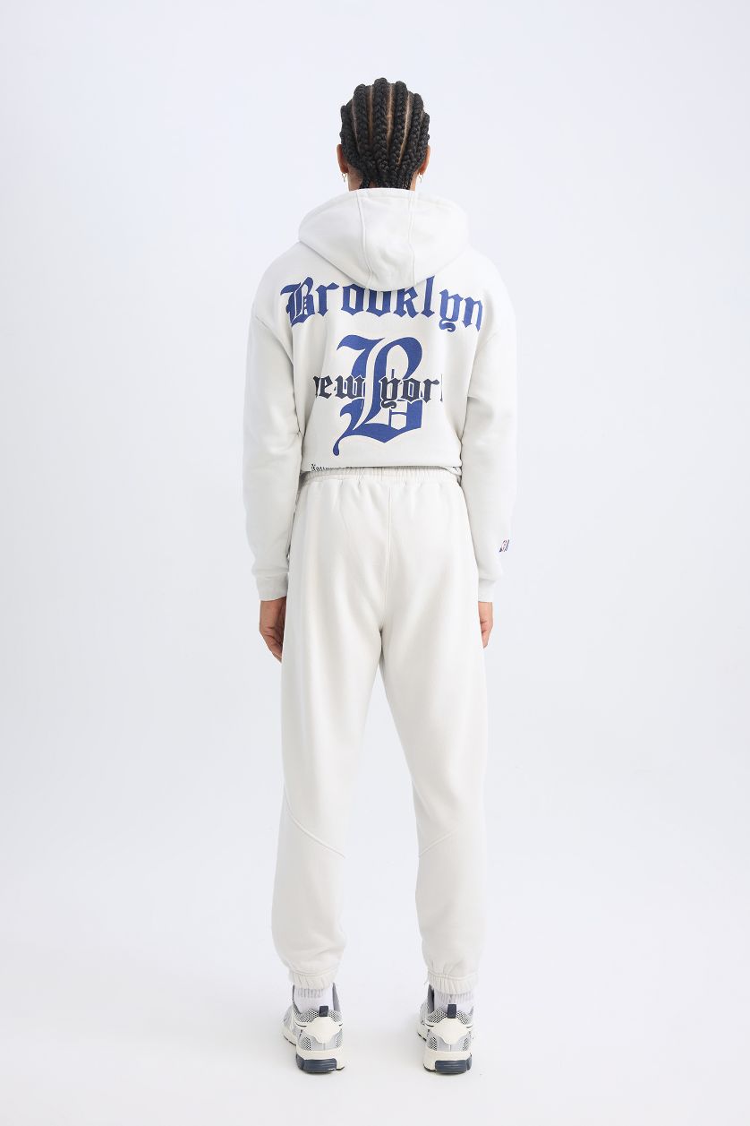 Erkek Taş Kalın Jogger Eşofman Altı NBA Brooklyn Nets Standart Fit Cepli Uzun Paça