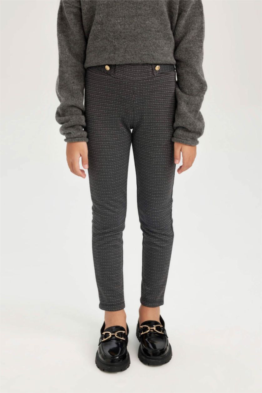 FILLES Noir Leggings à coupe standard pour fille