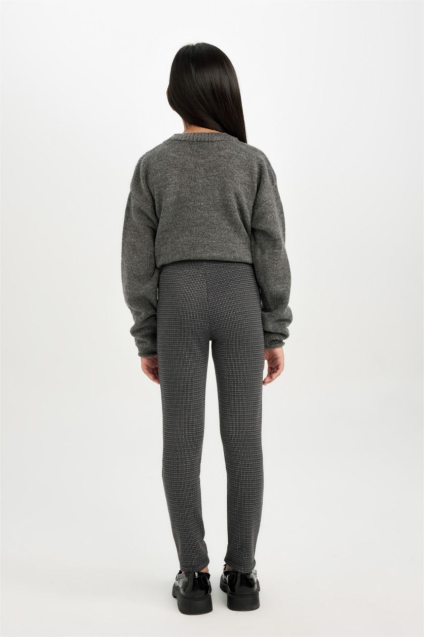 FILLES Noir Leggings à coupe standard pour fille