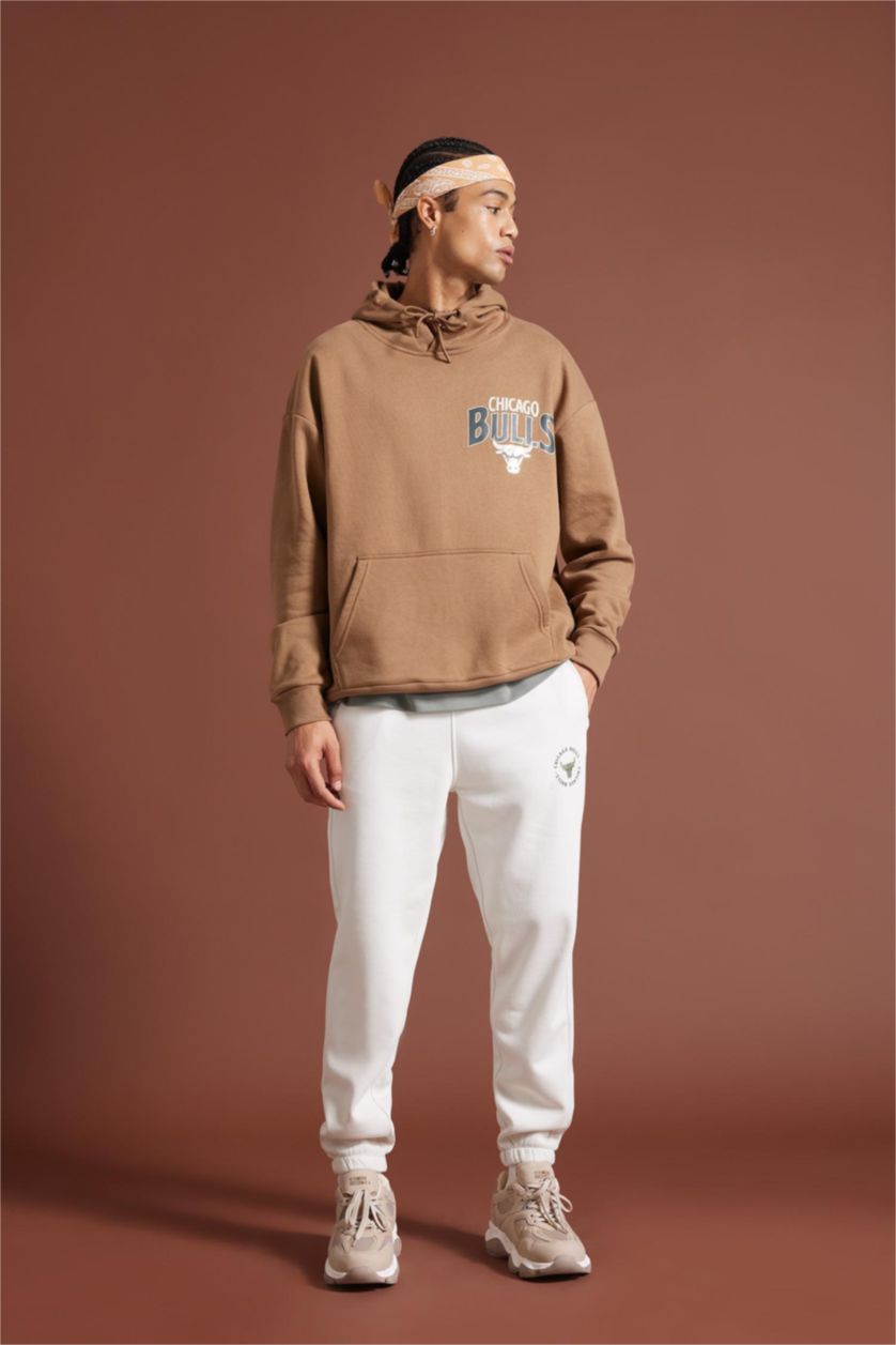 Erkek Taş NBA Chicago Bulls Standart Fit Cepli Esnek Bantlı Paça Jogger Eşofman Altı