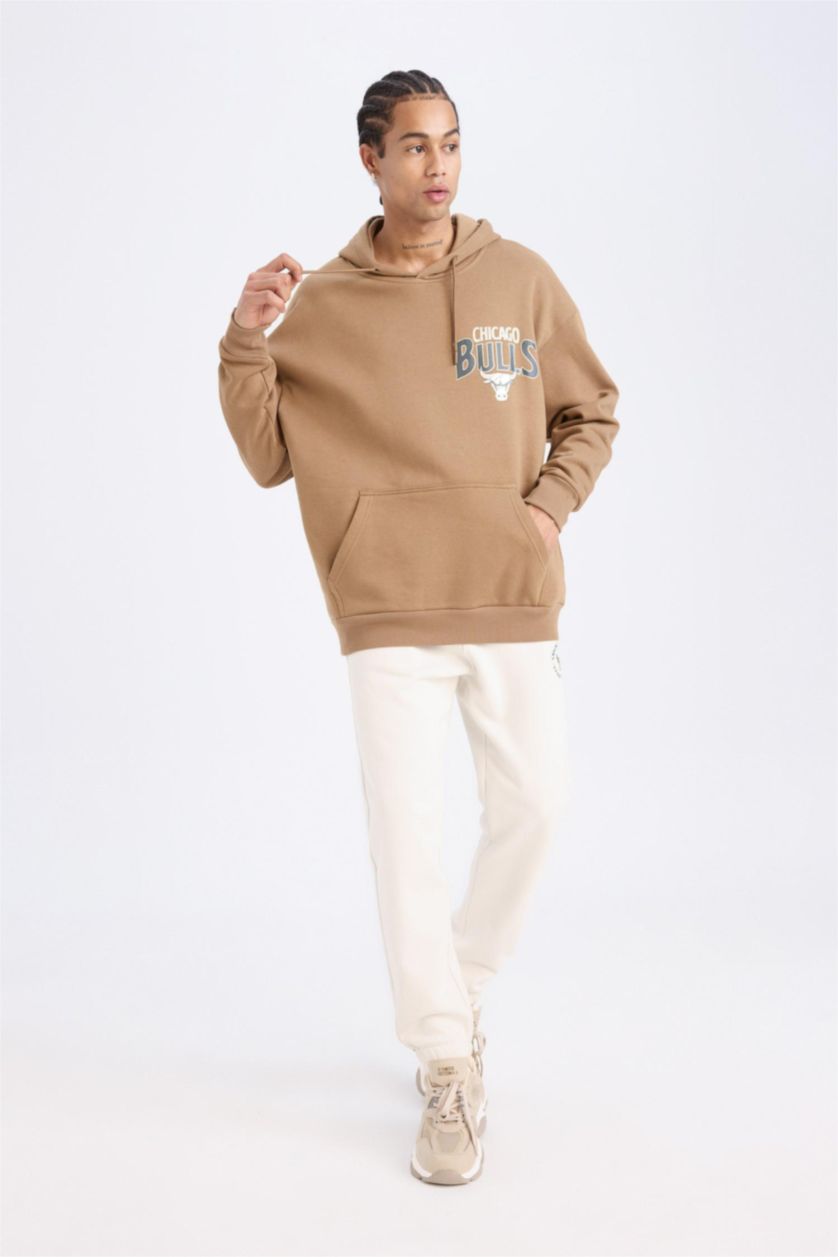 Erkek Taş NBA Chicago Bulls Standart Fit Cepli Esnek Bantlı Paça Jogger Eşofman Altı