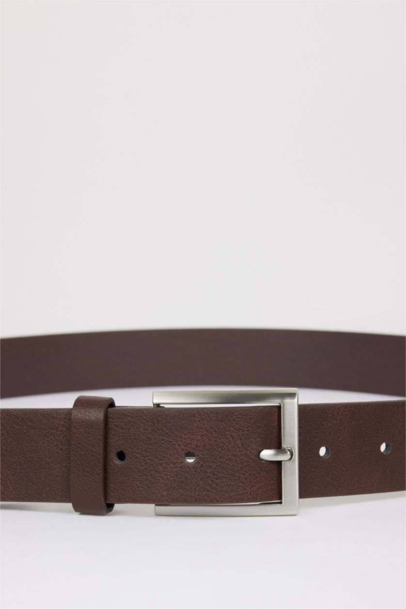 Erkek Kahve Erkek Suni Deri Jean Kemeri