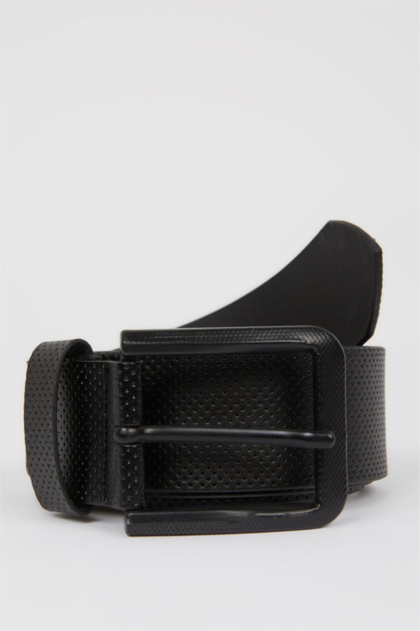 HOMME Noir Ceinture en simili cuir classique pour Homme