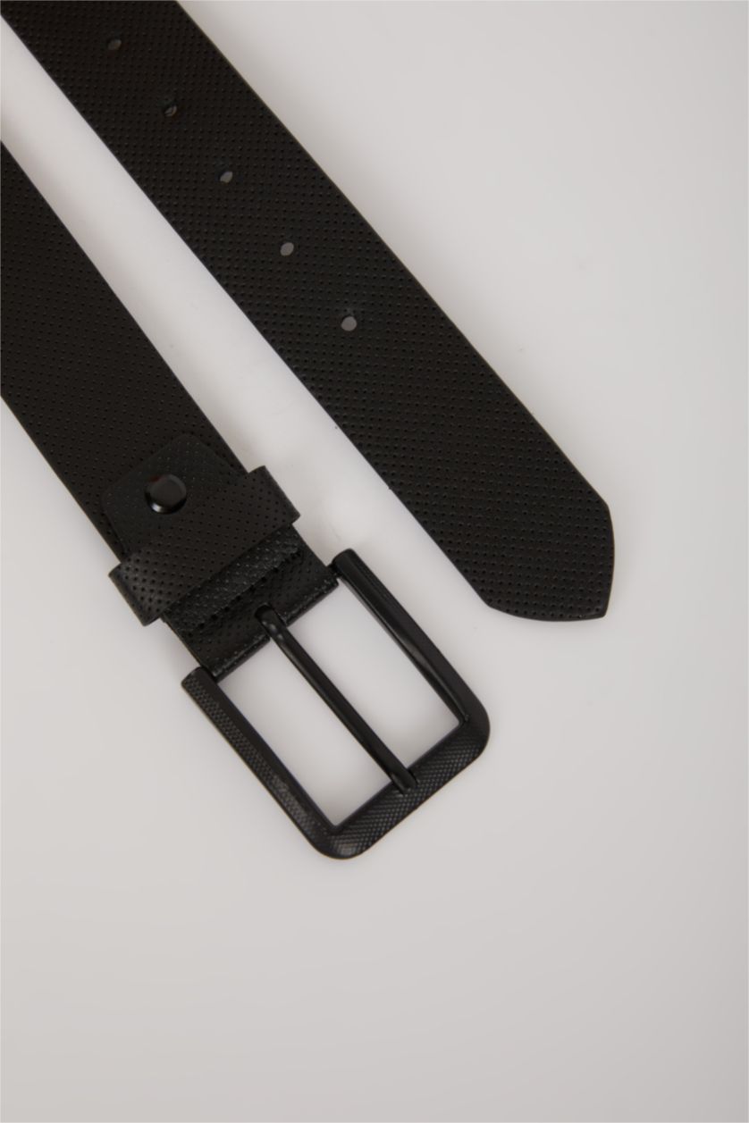 HOMME Noir Ceinture en simili cuir classique pour Homme