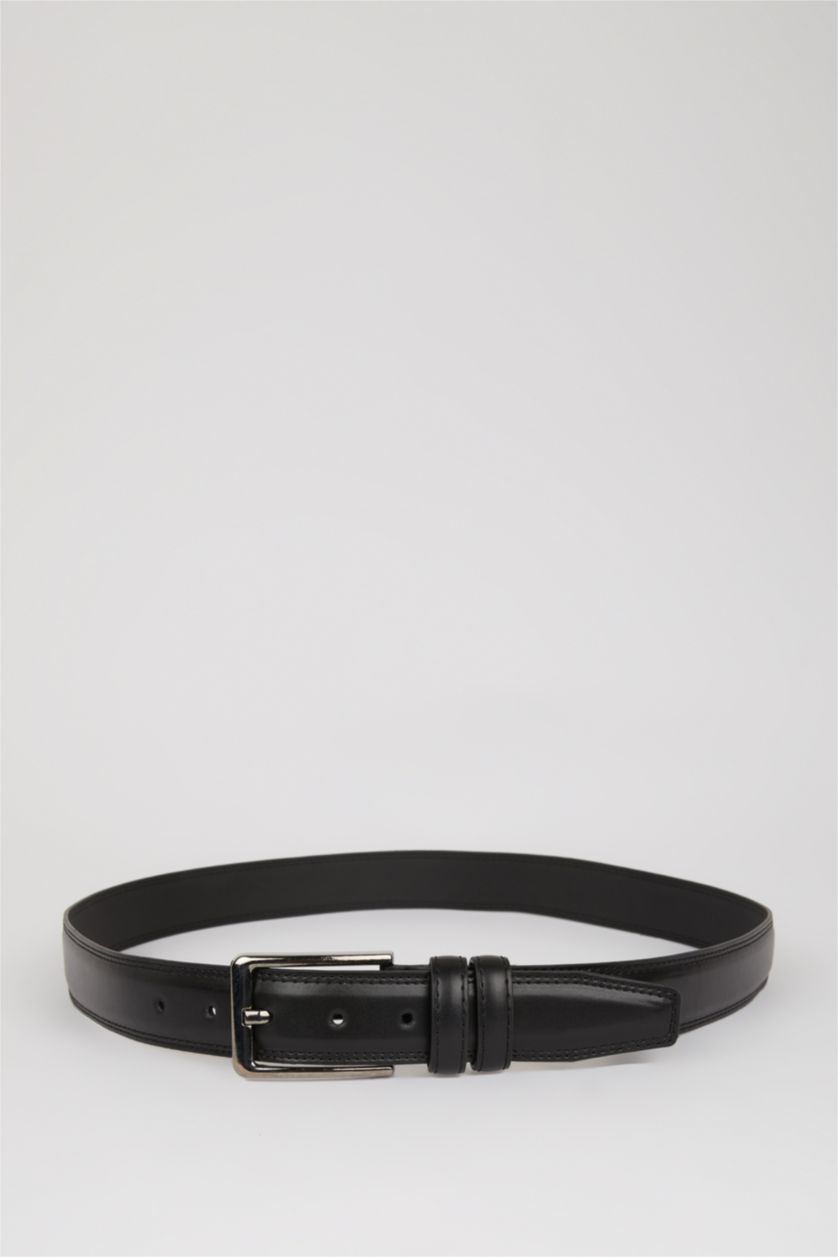 Erkek Siyah Erkek Suni Deri Günlük Kemer