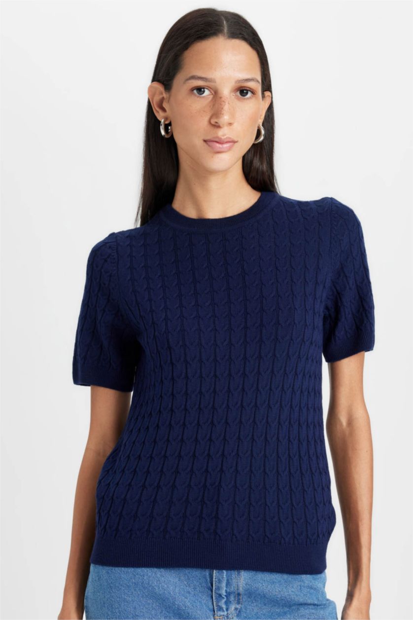 Kadın Lacivert Regular Fıt Kazak