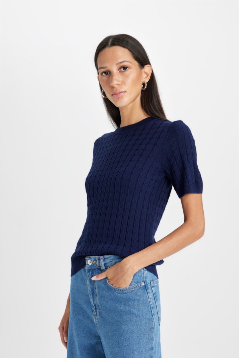 Kadın Lacivert Regular Fıt Kazak