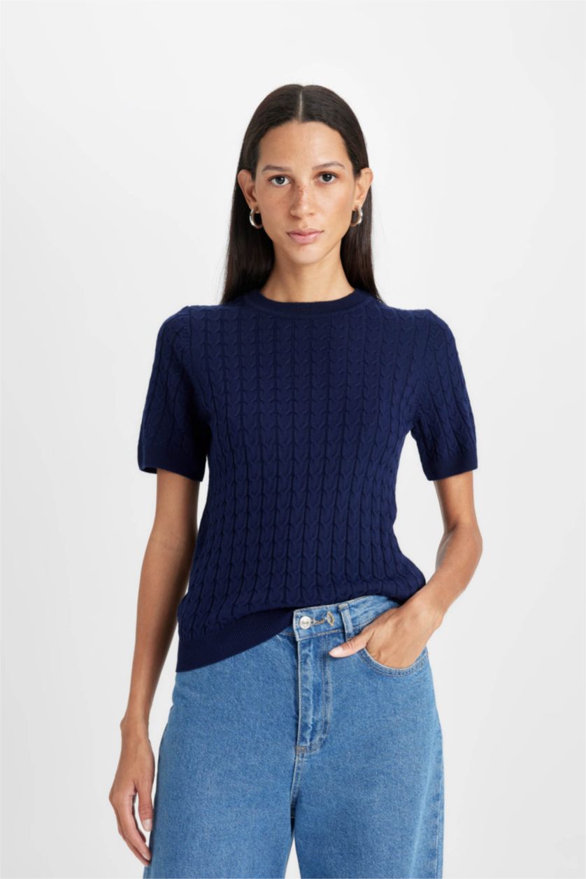 Kadın Lacivert Regular Fıt Kazak