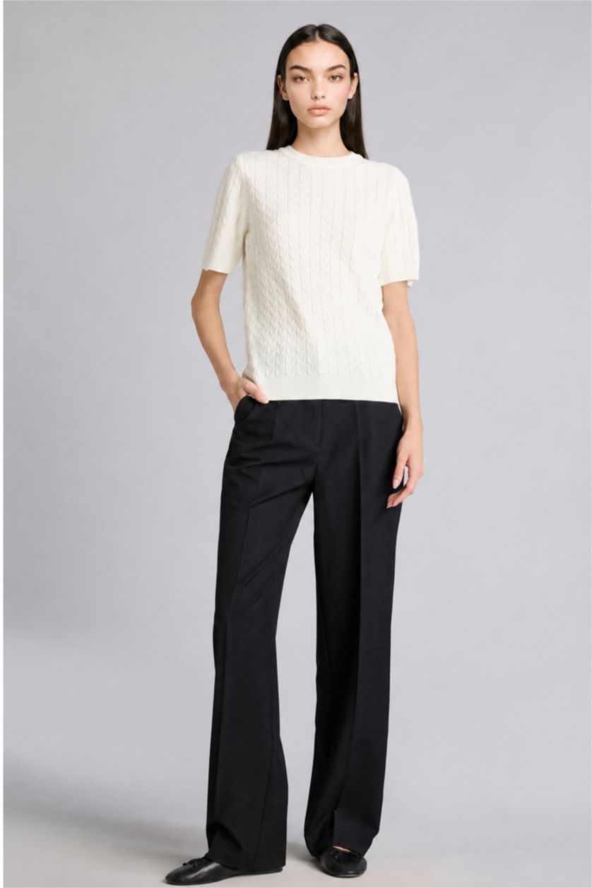 Woman Ecru Regular Fit Pullover