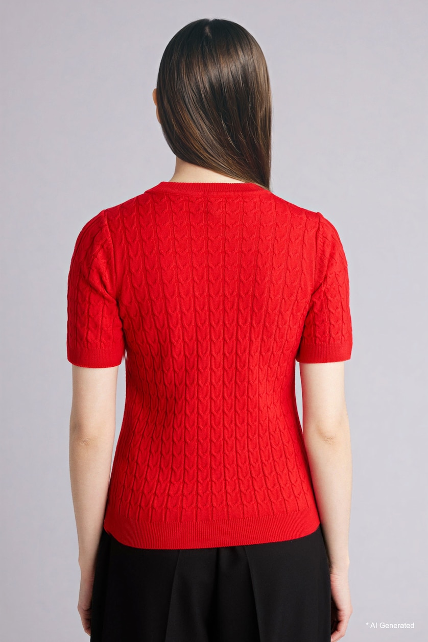 Women Red Regular Fit Pullover
