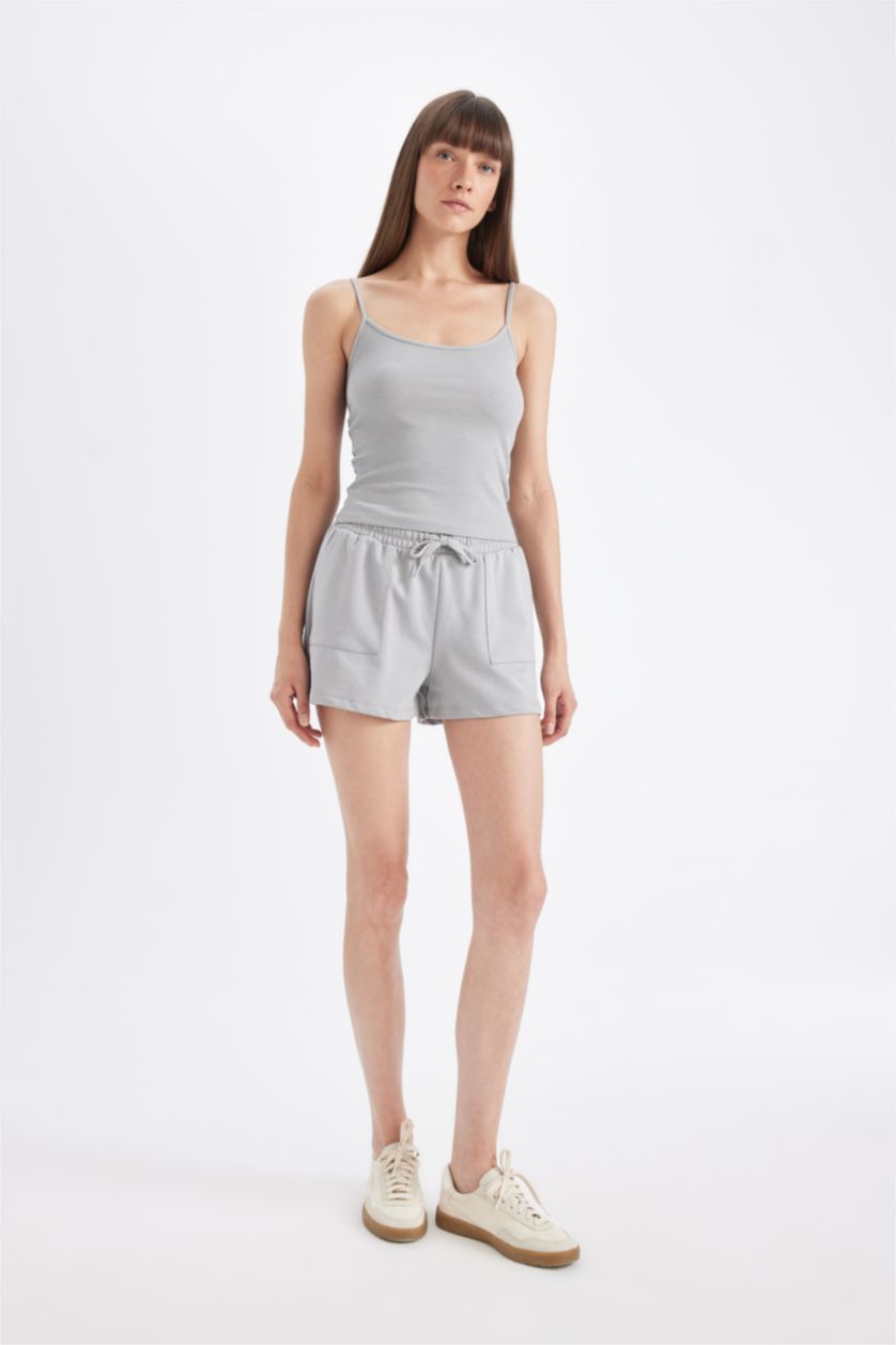 WOMAN Light Grey Regular Fit Shorts