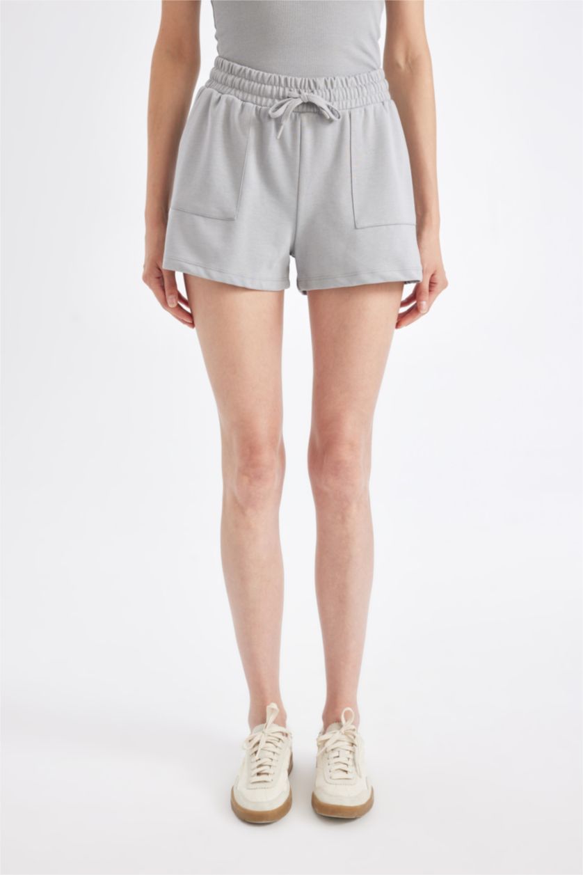 WOMAN Light Grey Regular Fit Shorts