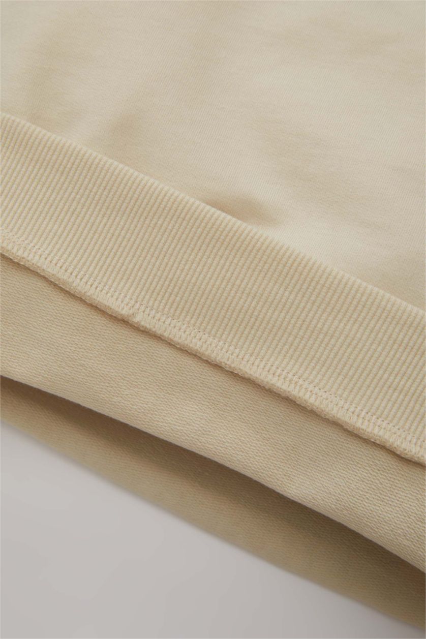 طفل صغير بيج طقم اولادي سويت شيرت وبنطلون قصة عادية - قطعتين