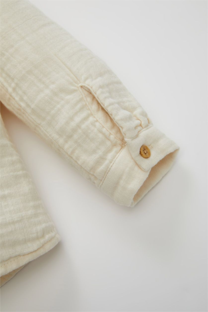 BABY BOY Ecru Baby Boy Muslin Shirt Trousers 2 Piece Set