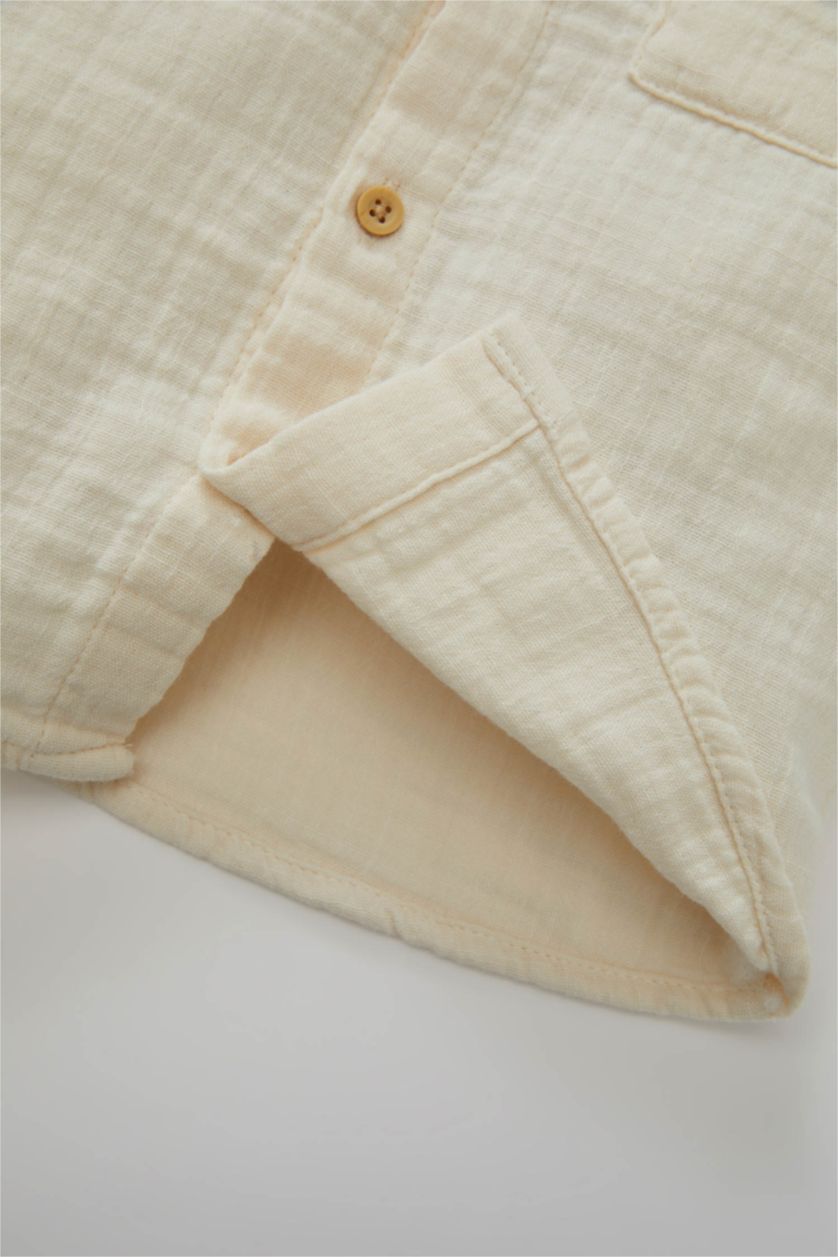 BABY BOY Ecru Baby Boy Muslin Shirt Trousers 2 Piece Set