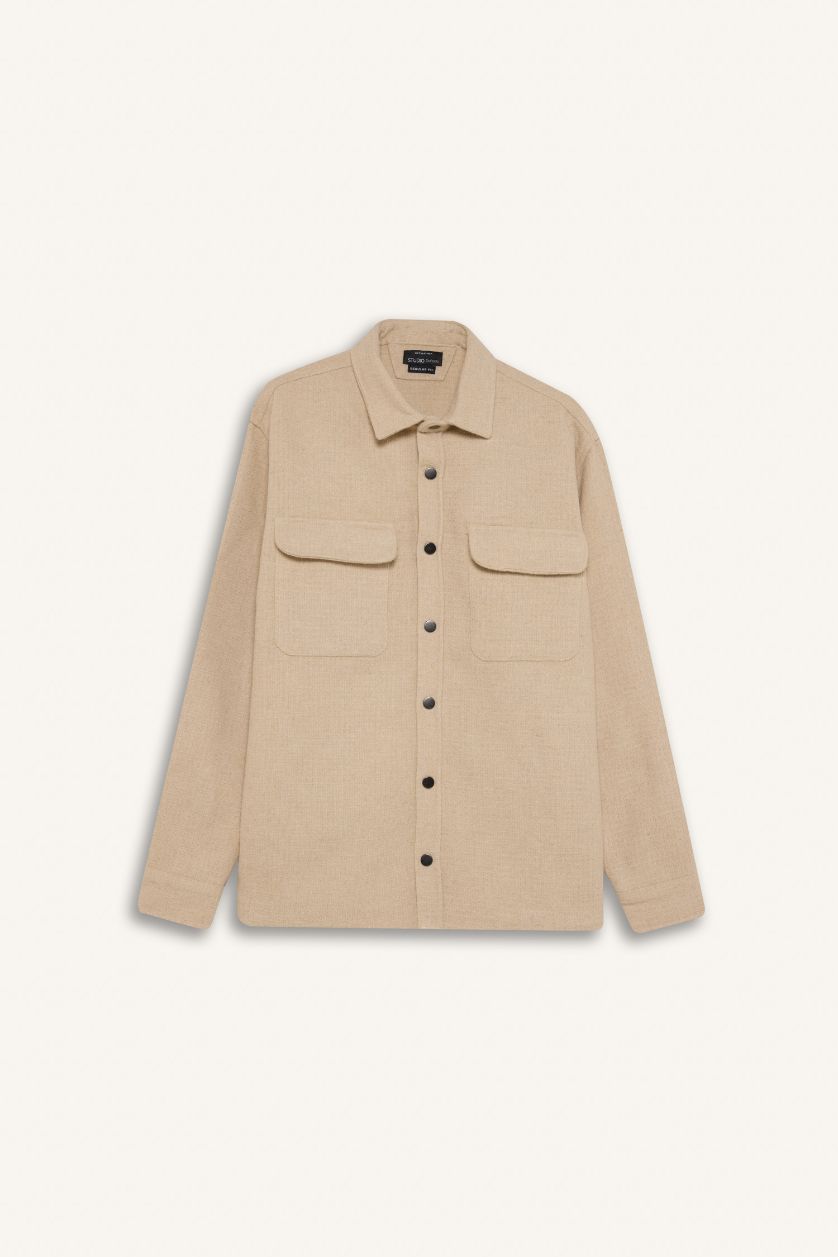 رجال بيج جاكيت قميص قصة عادية بياخة بولو