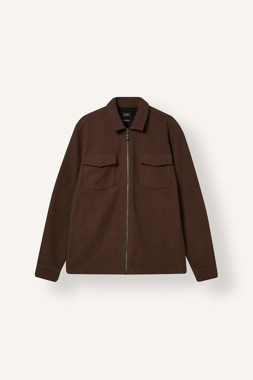 Man Brown Velvet Overshirt