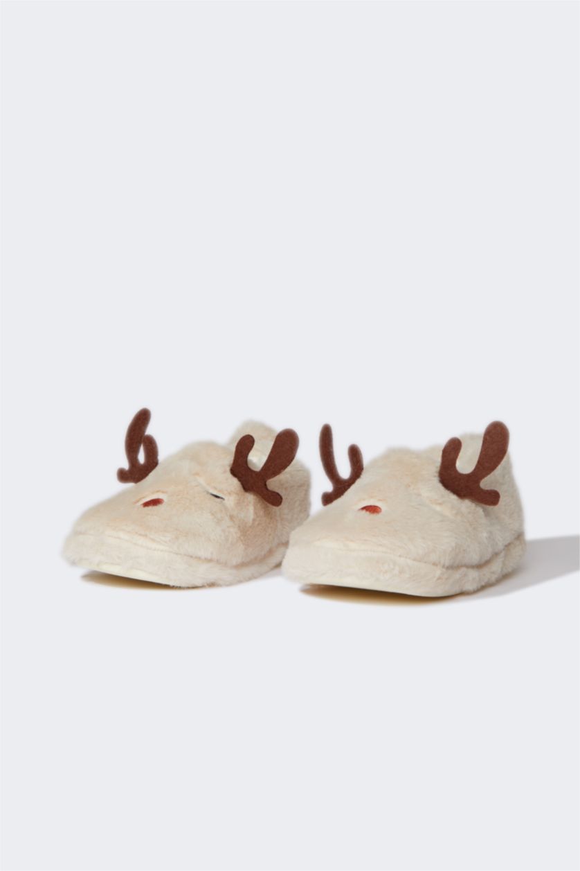 Women Beige Woman Flat Sole Boots For House