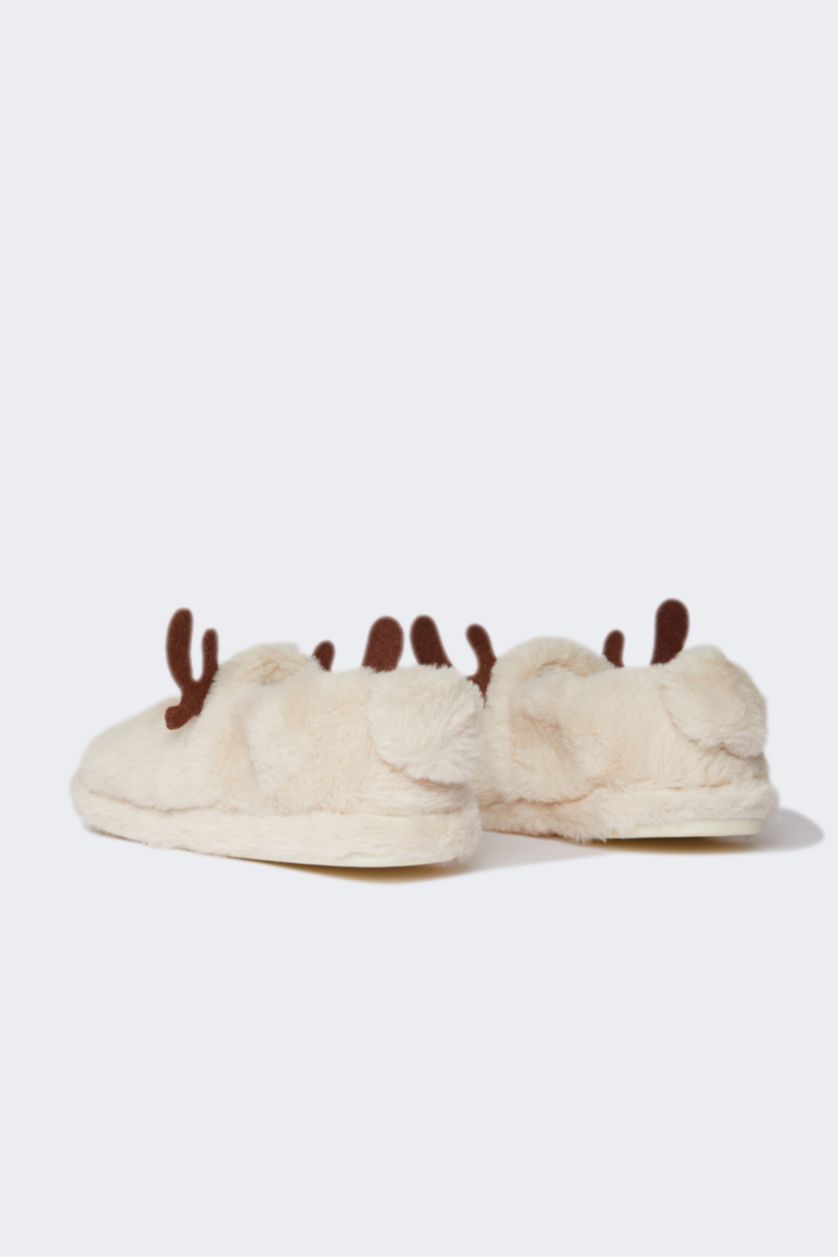 Women Beige Woman Flat Sole Boots For House