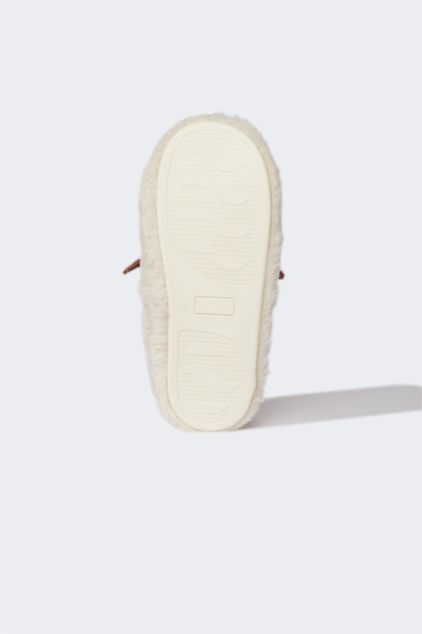 Women Beige Woman Flat Sole Boots For House