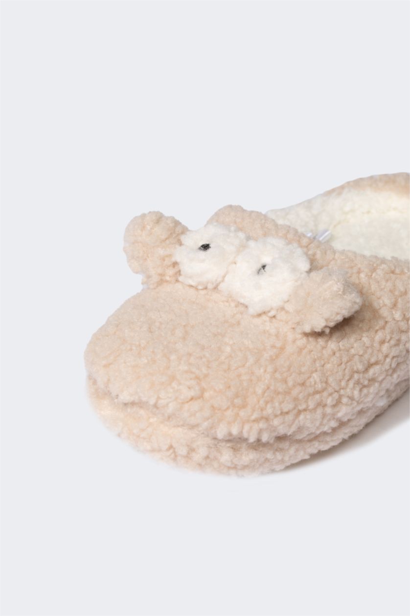 نساء زهري فاتح شبشب منزلي نسائي بكعب مسطح سليب أون