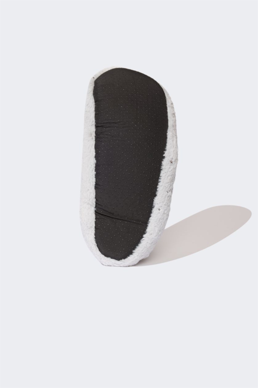 FEMME Gris Pantoufles de maison à Semelle Plate pour Femme