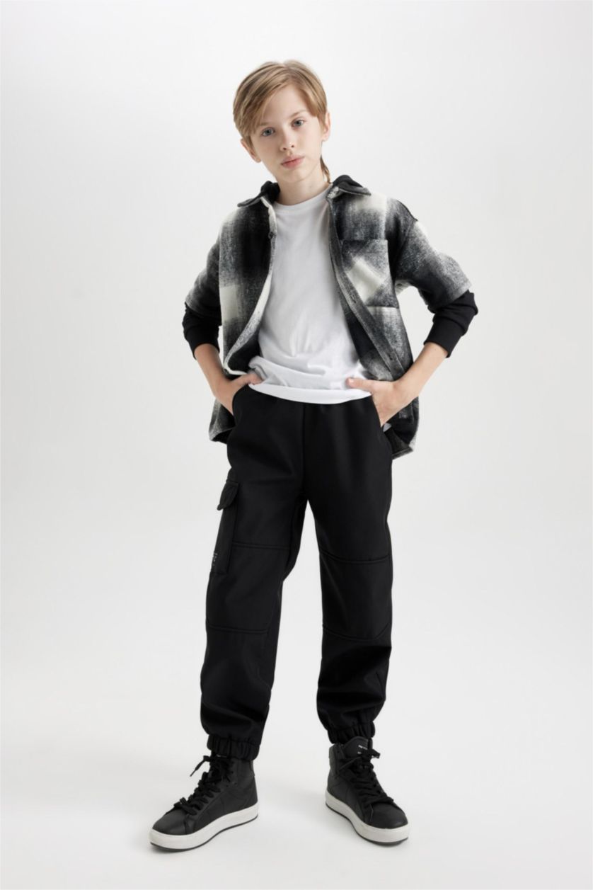 أولادي أسود بنطلون اسود جوجر اولادي قطيفة بجيب كارجو