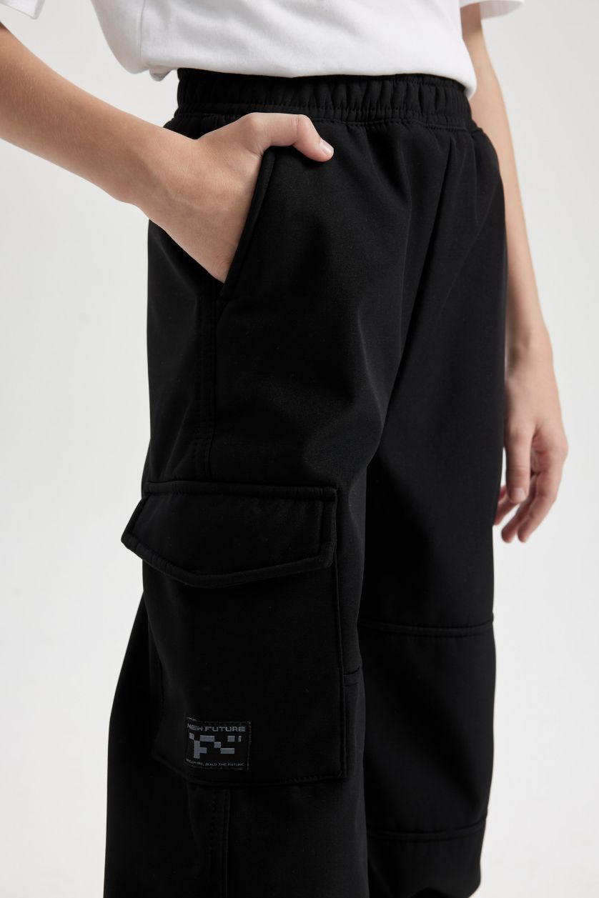 أولادي أسود بنطلون اسود جوجر اولادي قطيفة بجيب كارجو