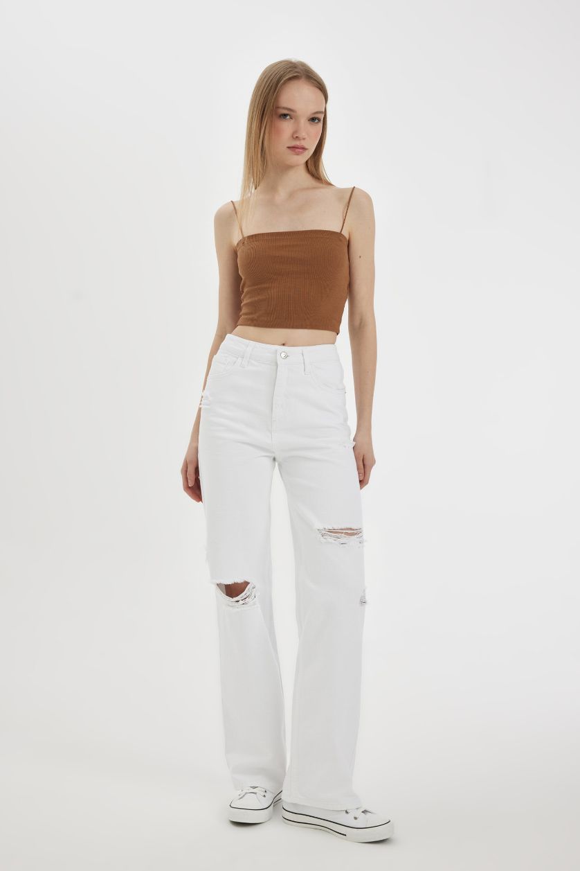 FEMME Blanc Lot de 2 Crop tops basiques