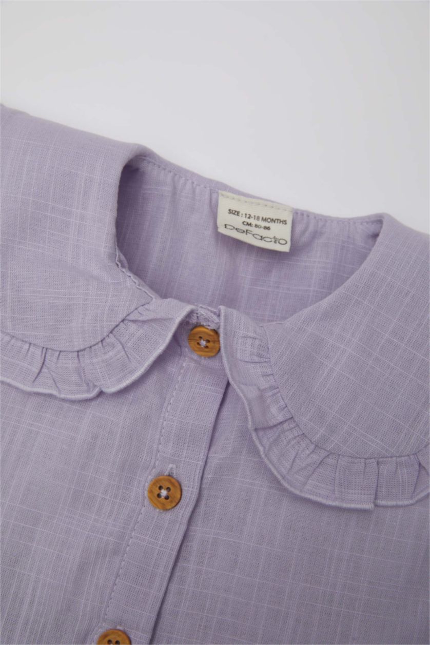 طفلة صغيرة أرجواني فستان بناتي بوبلين قصة عادية نص ردن بياخة مربعة