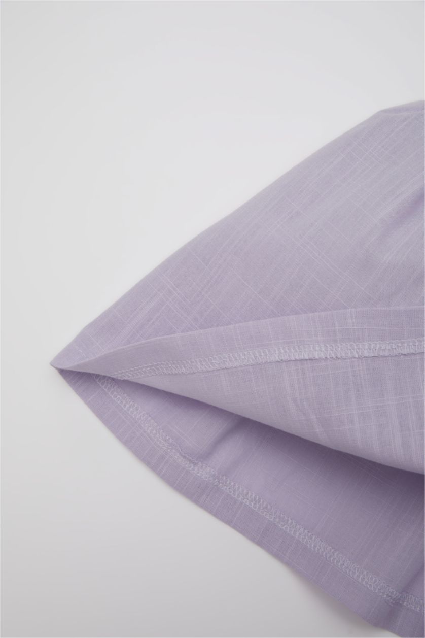 طفلة صغيرة أرجواني فستان بناتي بوبلين قصة عادية نص ردن بياخة مربعة