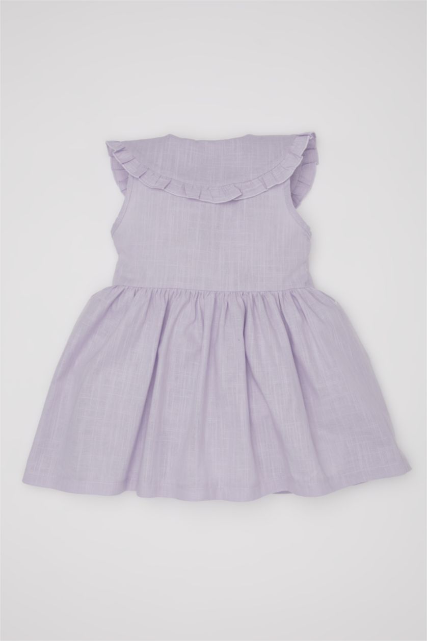 طفلة صغيرة أرجواني فستان بناتي بوبلين قصة عادية نص ردن بياخة مربعة