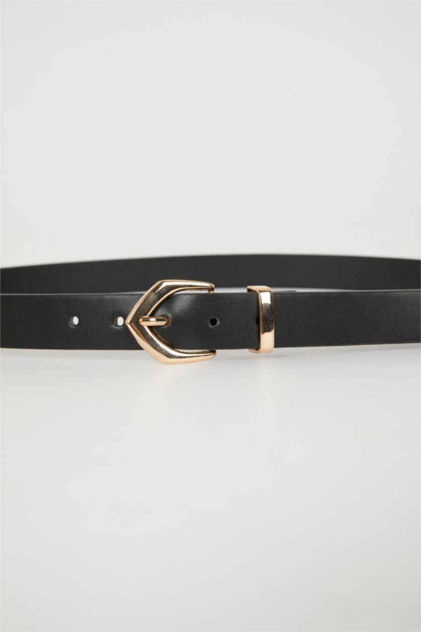 FEMME Noir Lot de 2 Ceintures en similicuir pour femme