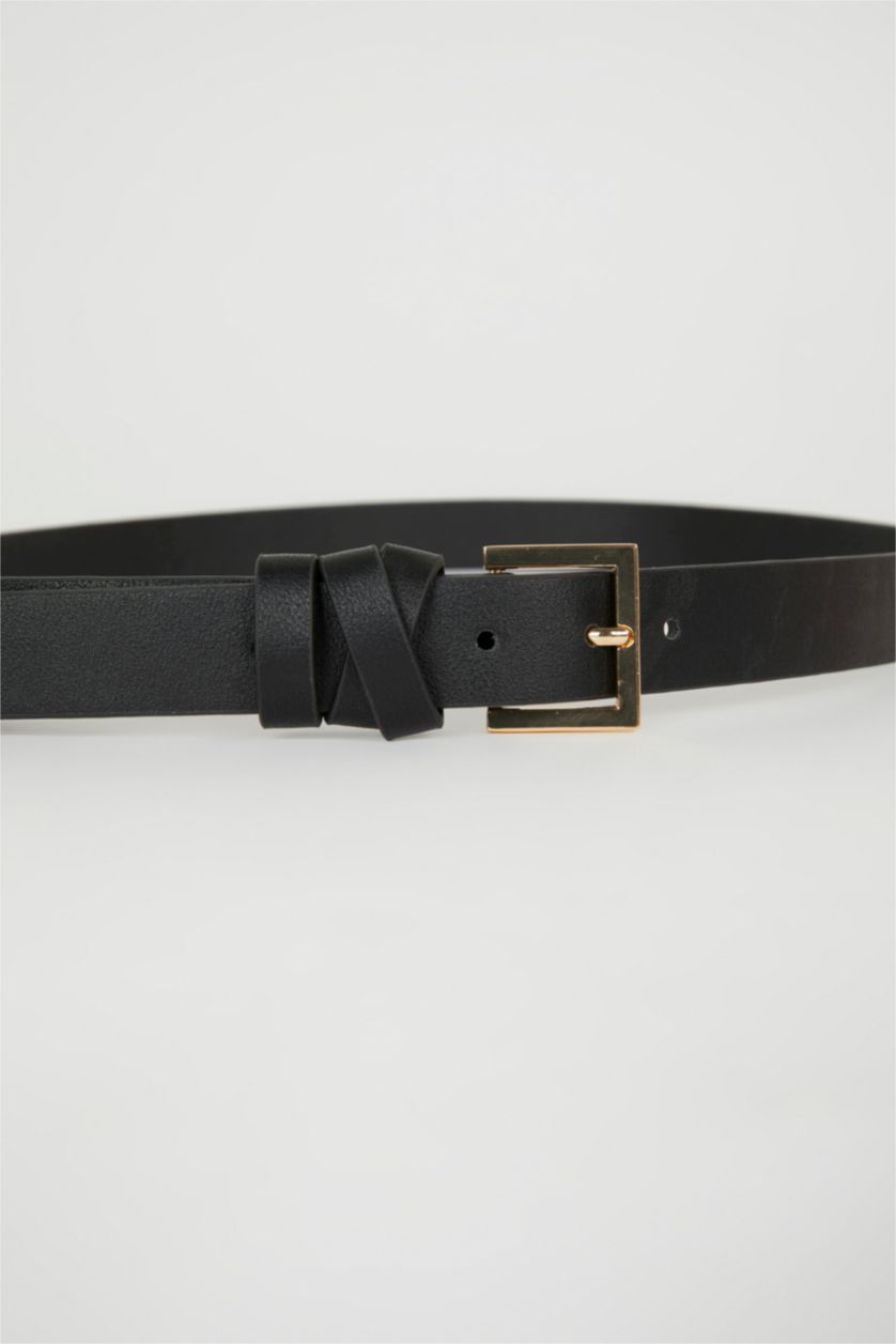 Kadın Siyah Kadın Suni Deri Günlük Kemer