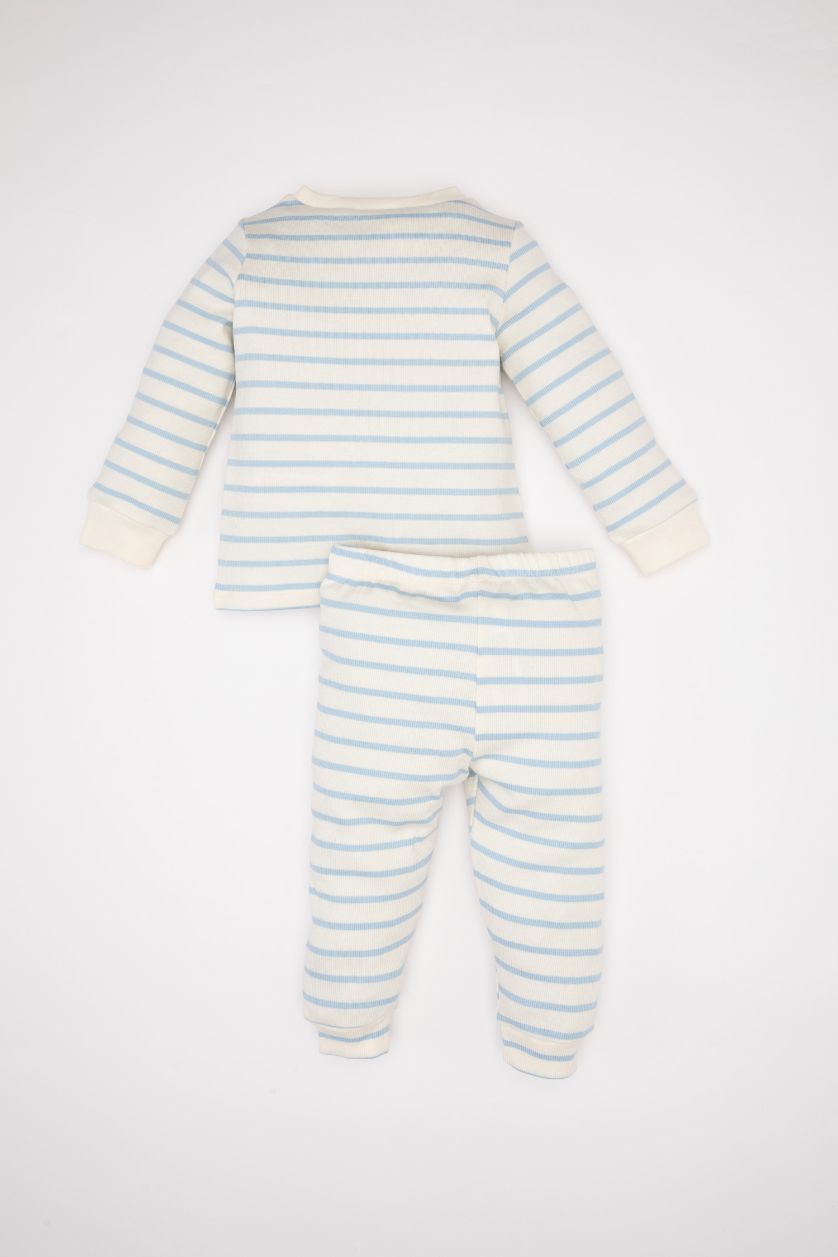 BABY BOY Blue Baby Boy Printed Corduroy 2 Piece Pajama Set
