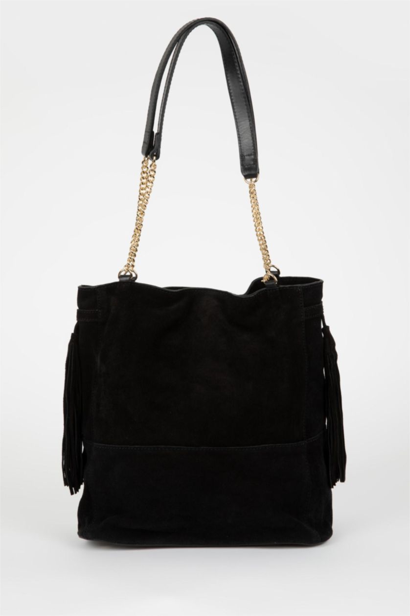 Women Black Suede Shoulder bag