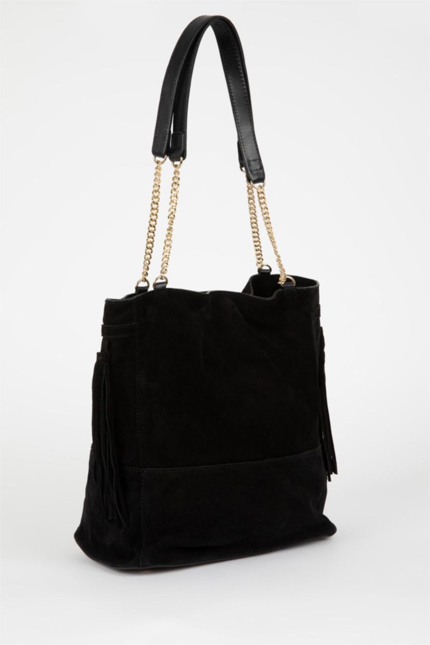 Women Black Suede Shoulder bag