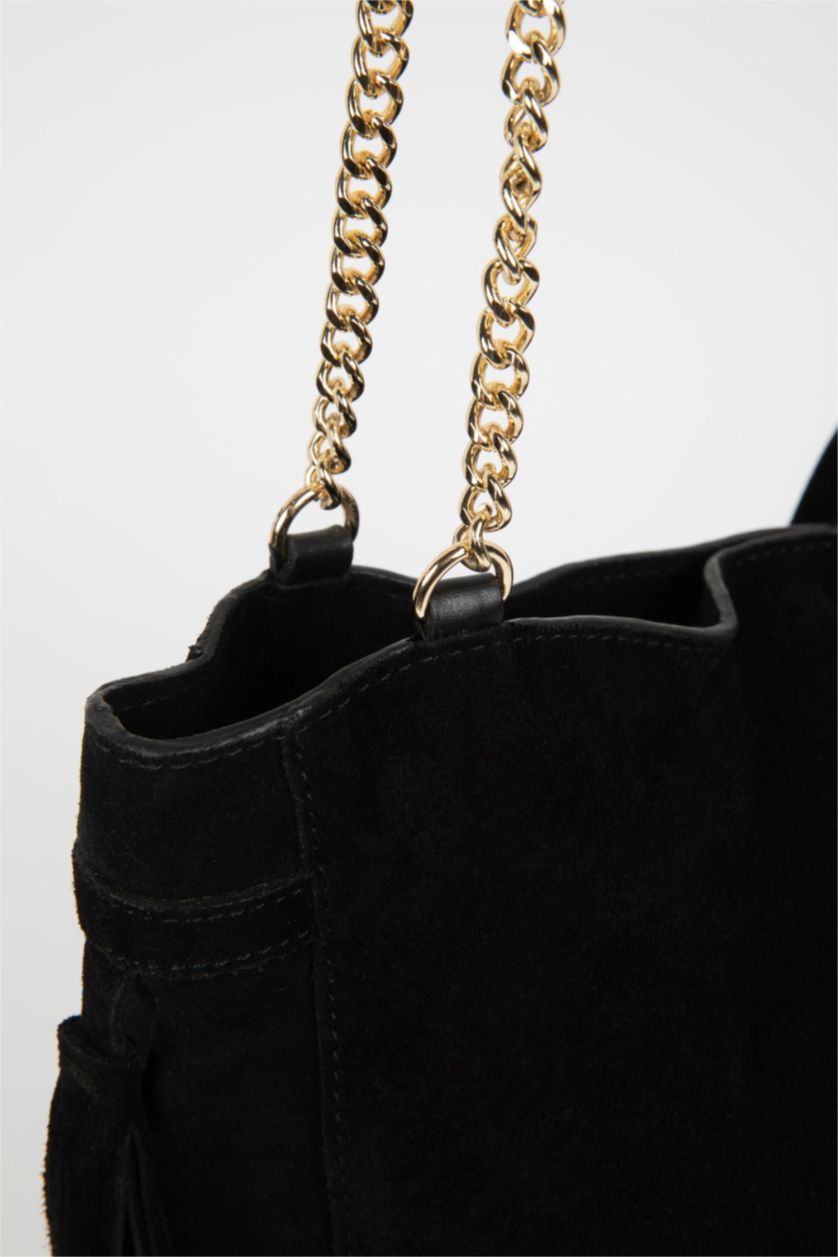 Women Black Suede Shoulder bag