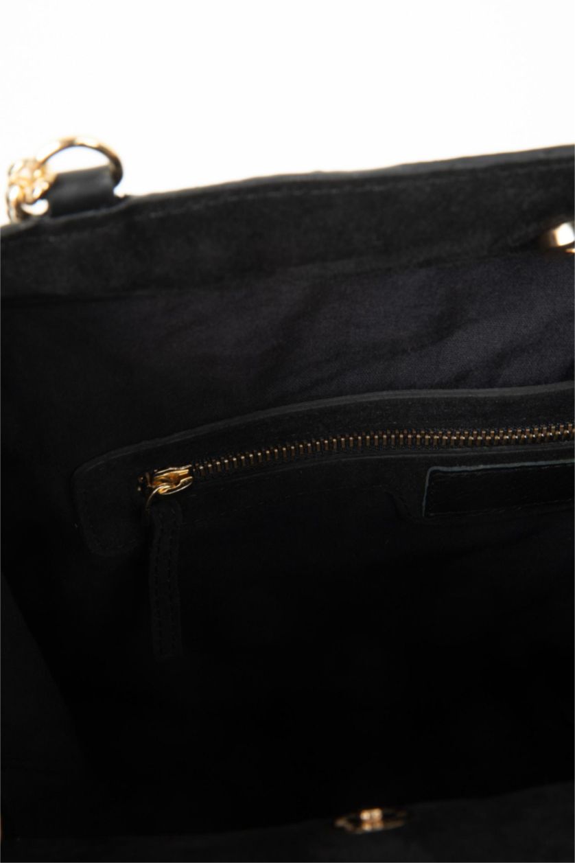 Women Black Suede Shoulder bag