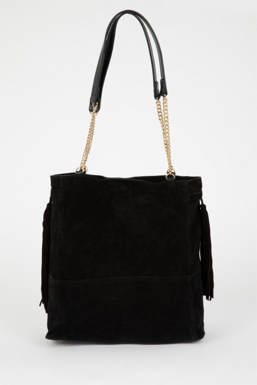Women Black Suede Shoulder bag