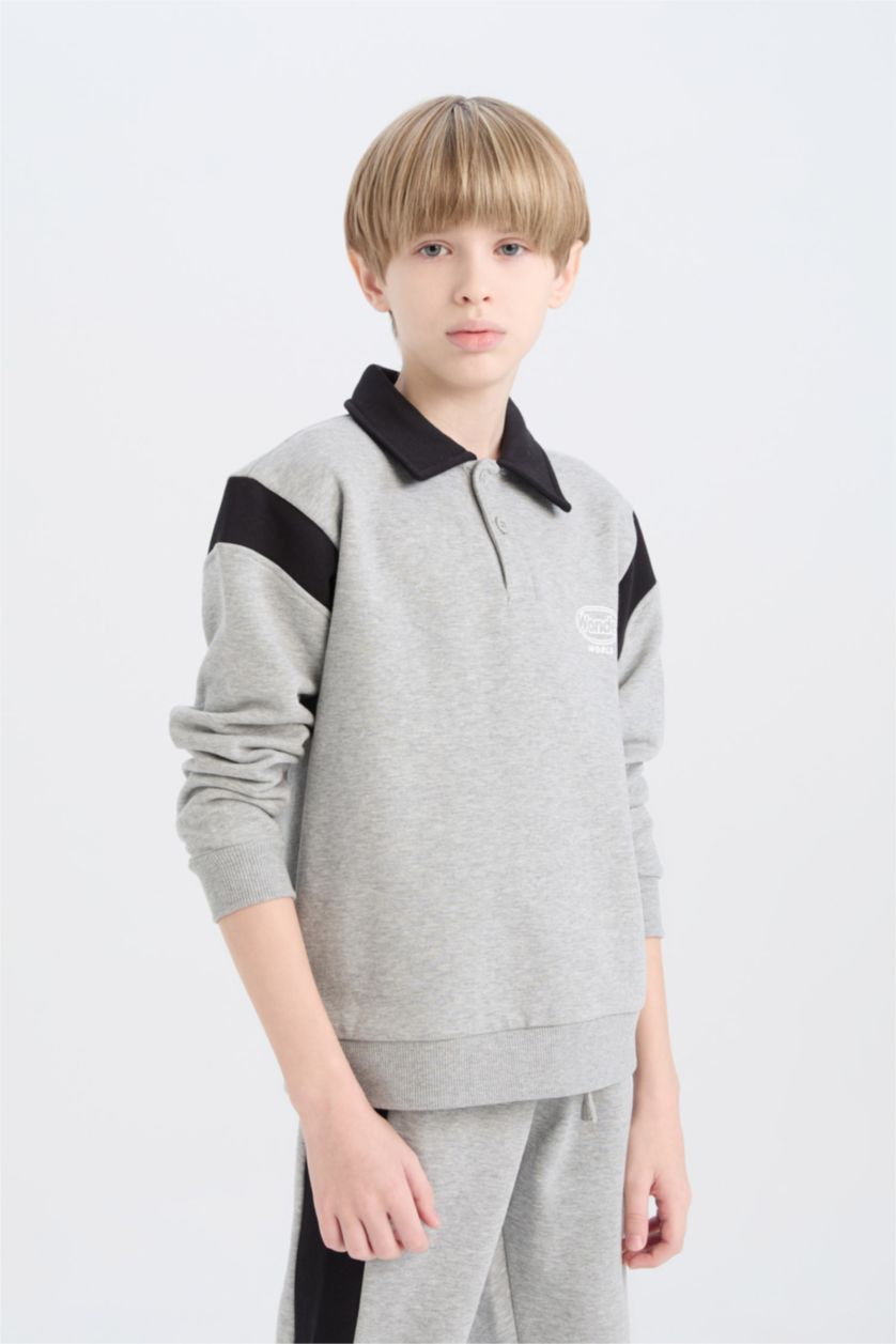 GARÇONS Gris Ensemble Sweatshirt pour garçon à col polo et  jogging