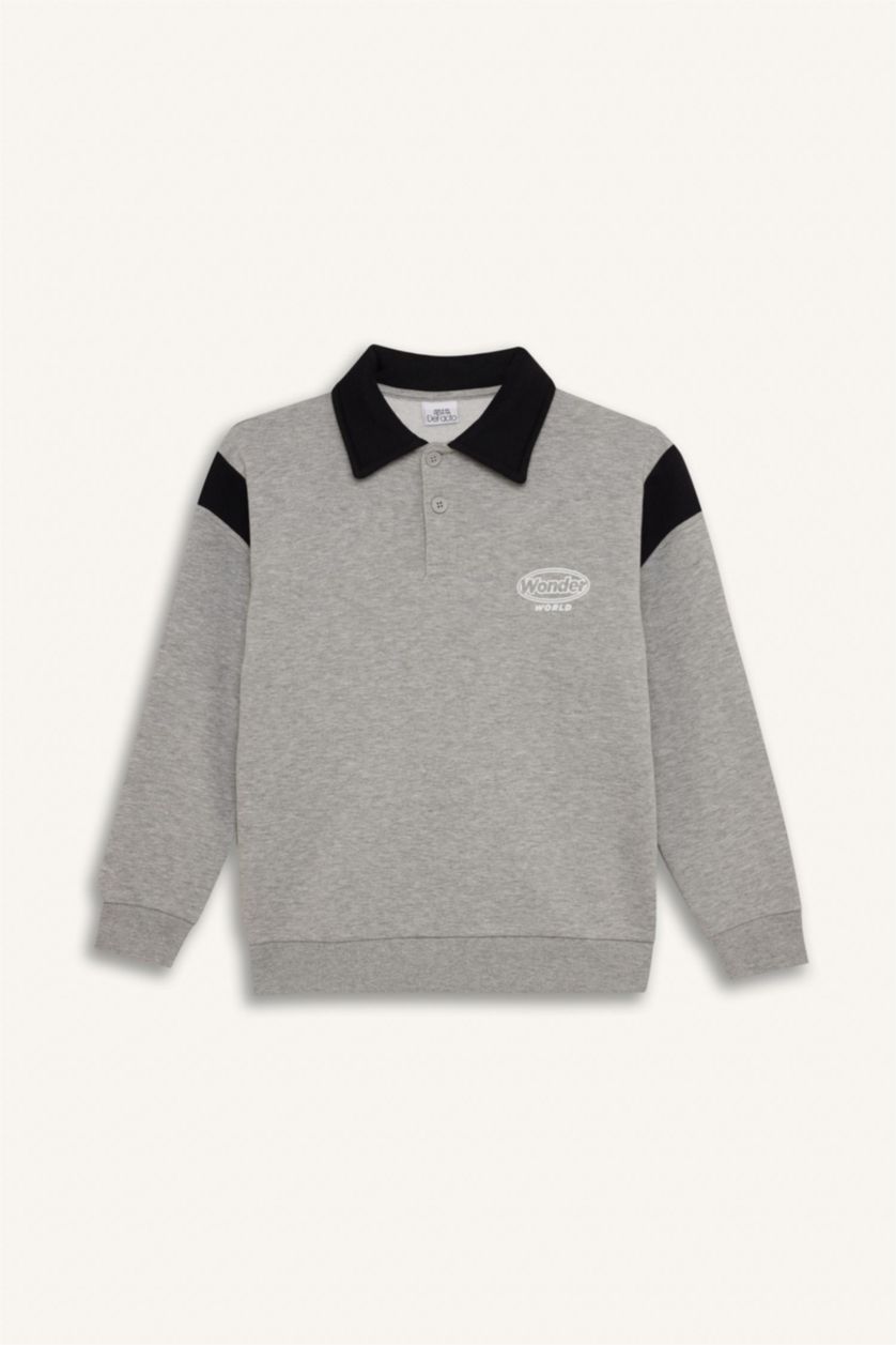 GARÇONS Gris Ensemble Sweatshirt pour garçon à col polo et  jogging