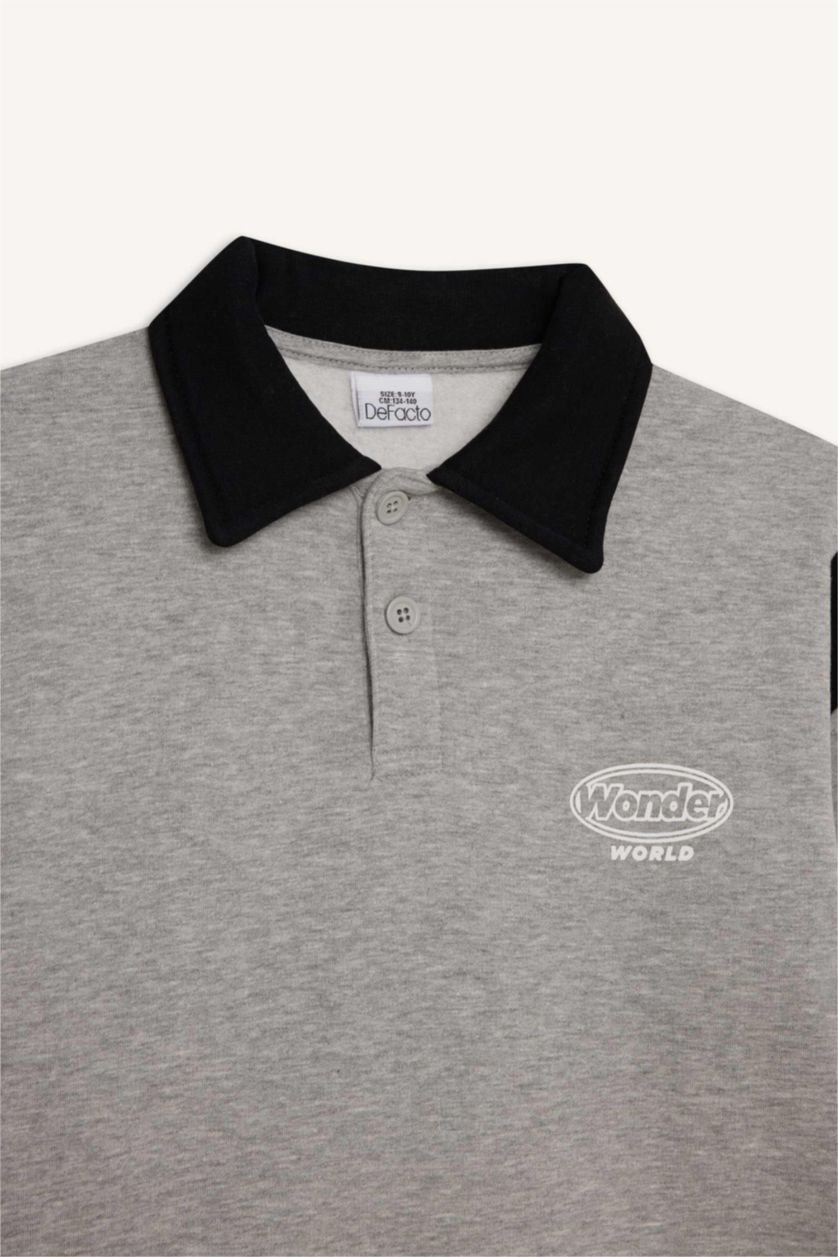 GARÇONS Gris Ensemble Sweatshirt pour garçon à col polo et  jogging