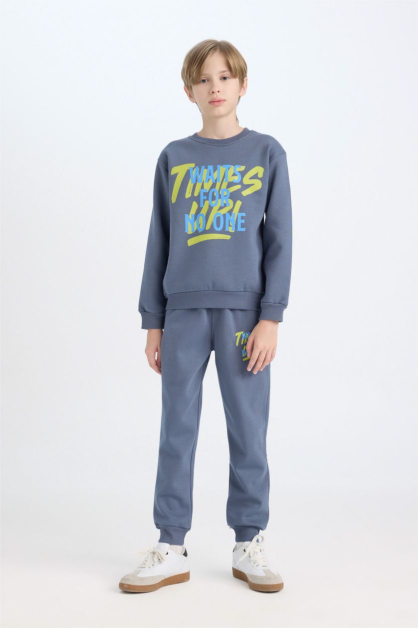 GARÇONS Gris Ensemble Sweat-shirt et Sweatpants imprimés pour Garçon