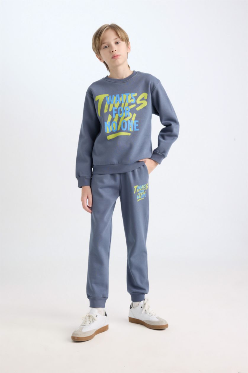 GARÇONS Gris Ensemble Sweat-shirt et Sweatpants imprimés pour Garçon