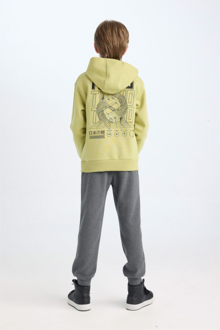Boys & Teens Olive Boy Kangaroo Pocket Sweatshirt  Sweatpants 2 Piece Set