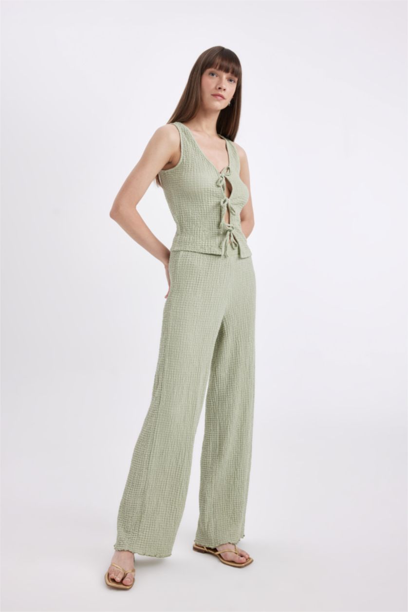 Женщины Мятный Брюки Wide Leg