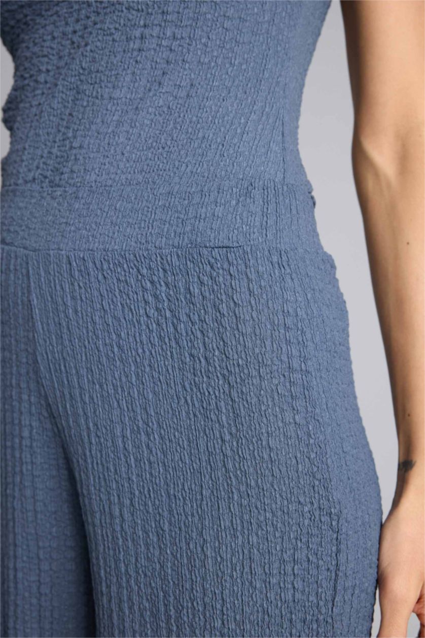 Woman Light Indigo Wide Leg Trousers