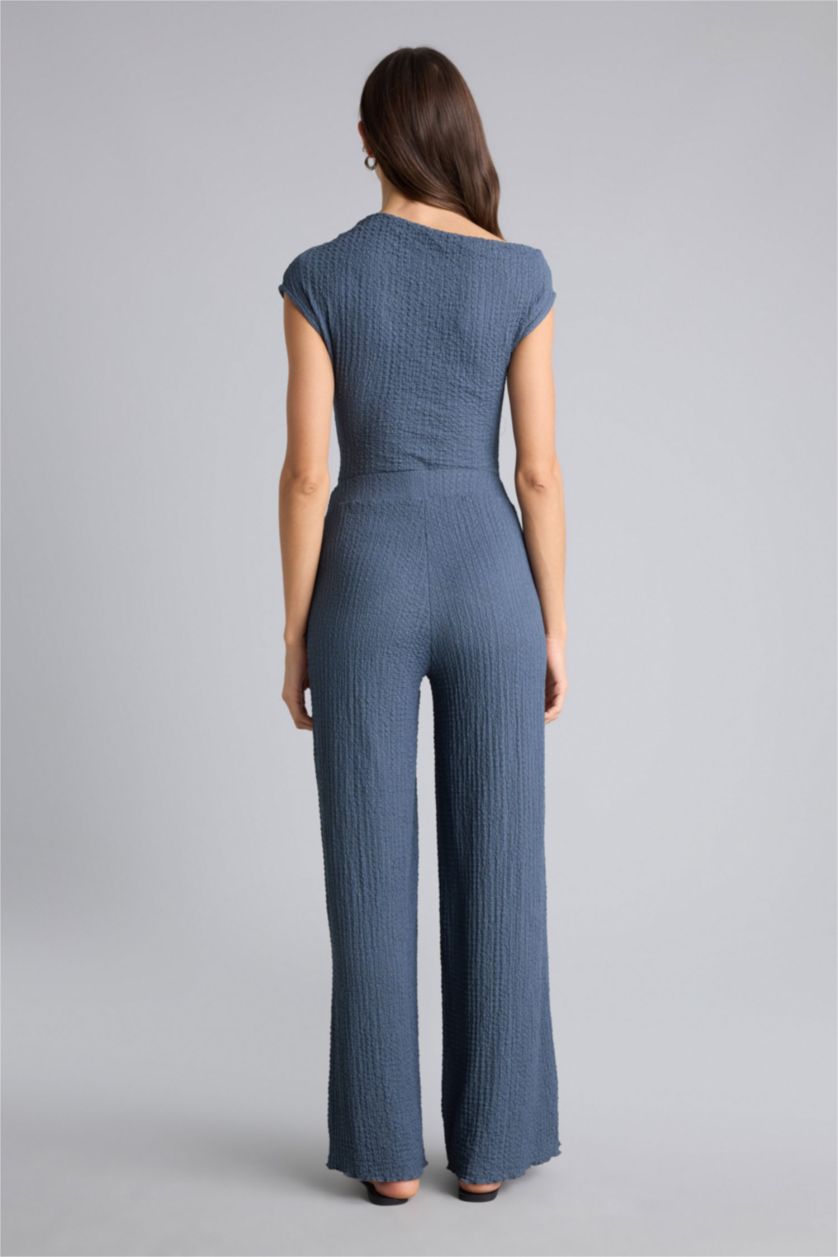 Woman Light Indigo Wide Leg Trousers