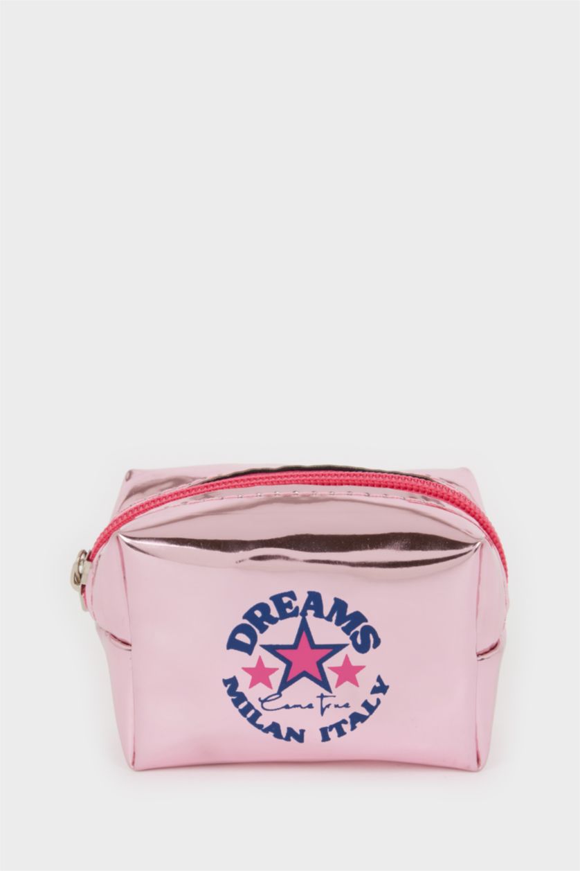 Kadın Gülkurusu Kadın Desenli Fermuarlı Bozuk Para Cüzdanı